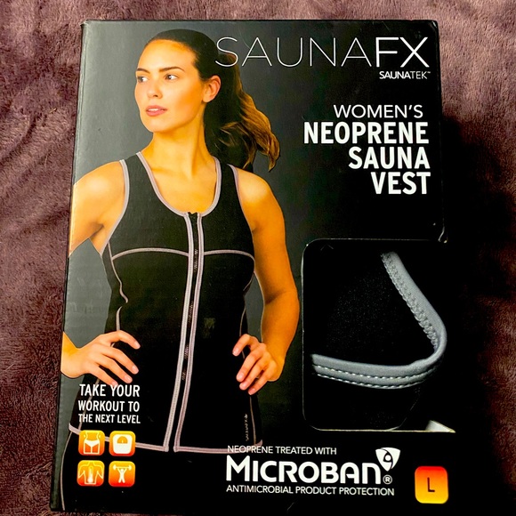 NEW WITH TAGS. Women’s neoprene sauna vest . Size large. - Picture 1 of 6